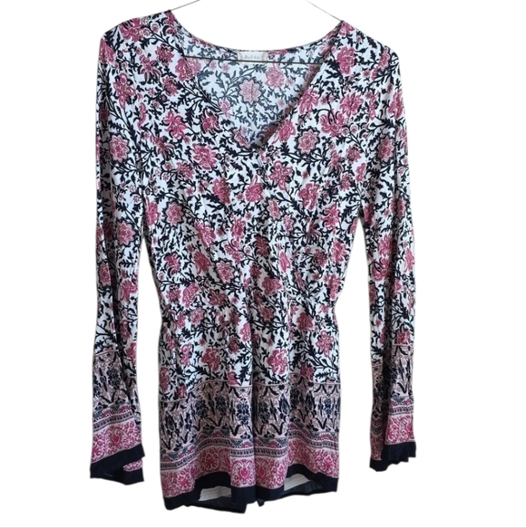 Altar'd State Pants - Altar'd State Romper Long Sleeve V neck Shorts Floral Size  Large